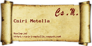 Csiri Metella névjegykártya